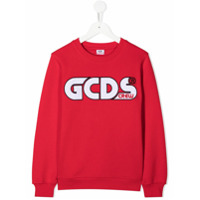 Gcds Kids logo embroidered sweatshirt - Vermelho