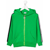 Gcds Kids logo striped sleeve hoodie - Verde