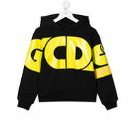 Gcds Kids Moletom com capuz e estampa de logo - Preto