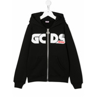 Gcds Kids Moletom com capuz e estampa de logo - Preto