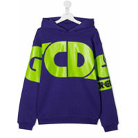 Gcds Kids Moletom com capuz e estampa de logo - Roxo