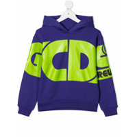 Gcds Kids Moletom com capuz e estampa de logo - Roxo