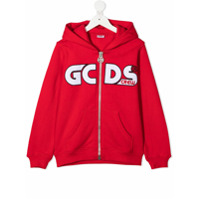 Gcds Kids Moletom com capuz e estampa de logo - Vermelho