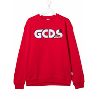 Gcds Kids Moletom com estampa de logo - Vermelho