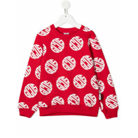 Gcds Kids Moletom de algodão com estampa de logo - Vermelho