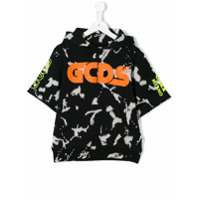 Gcds Kids Moletom mangas curtas tie-dye com logo - Preto