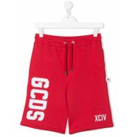 Gcds Kids Short esportivo com logo bordado - Vermelho