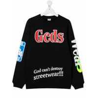 Gcds Kids Suéter com estampa de logo - Preto