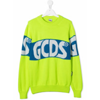 Gcds Kids Suéter jacquard com logo - Amarelo