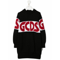 Gcds Kids Suéter longo de tricô com logo - Preto