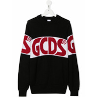 Gcds Kids TEEN logo embroidered jumper - Preto