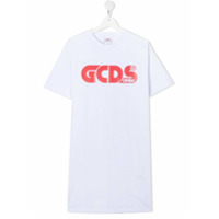 Gcds Kids TEEN logo print T-shirt dress - Branco