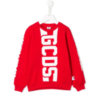Gcds Kids vertical logo sweatshirt - Vermelho