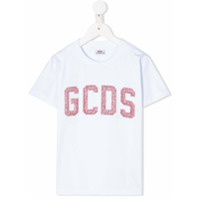 Gcds Kids Vestido com estampa de logo com brilho - Branco