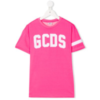 Gcds Kids Vestido reto com logo bordado - Rosa