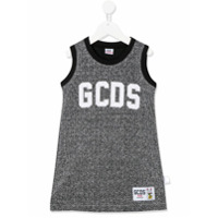 Gcds Kids Vestido sem mangas com logo bordado - Prateado