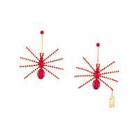 Gcds Par de brincos de aranhas com aplicações - Vermelho