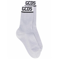 Gcds Par de meias com logo bordado - Branco