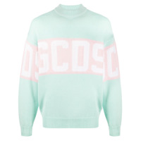 Gcds Suéter de tricô com padronagem de logo - Verde