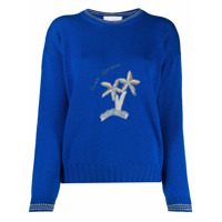 Giada Benincasa Suéter de tricô com bordado - Azul