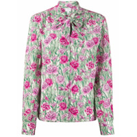 Giambattista Valli Blusa de seda com estampa floral - Rosa