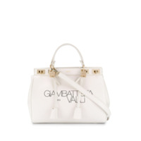 Giambattista Valli Bolsa tote de couro com estampa de logo - Branco