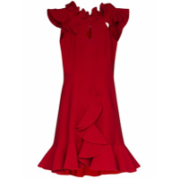 Giambattista Valli Vestido de seda com babados - Vermelho
