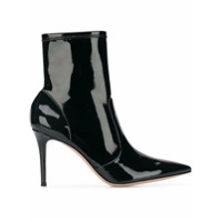 Gianvito Rossi Ankle boot bico fino de couro evernizado - Preto