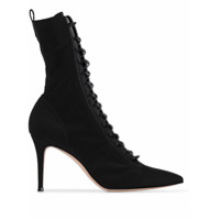 Gianvito Rossi Bota meia com cadarço e salto 85mm - OSAKA BLACK