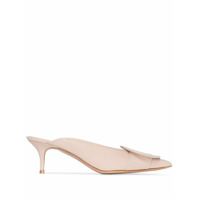 Gianvito Rossi Mule de couro envernizado com salto 85mm - Neutro