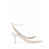 Gianvito Rossi Sandália com tiras em corrente e salto 70mm - Branco