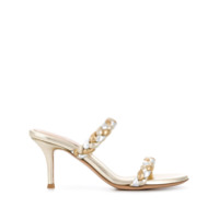 Gianvito Rossi Sandália metálica com salto 800mm - Prateado