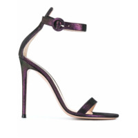 Gianvito Rossi Sandália Portofino metálica com salto 105mm - Preto