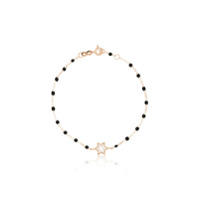 Gigi Clozeau Pulseira de ouro rosé 18k com estrela de diamantes e contas - Rosa