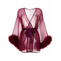 Gilda & Pearl Robe translúcido com amarração na cintura - Vermelho