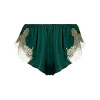 Gilda & Pearl Short Gina de seda com renda - Verde