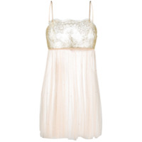 Gilda & Pearl Slip dress com bordado de renda - Dourado