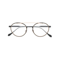Giorgio Armani Armação de óculos redonda com logo - Dourado