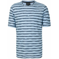 Giorgio Armani Camisa mangas curtas listrada - Azul