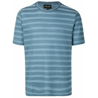 Giorgio Armani Camiseta mangas curtas com listras - Azul