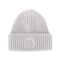 Giorgio Armani Gorro com logo bordado - Cinza