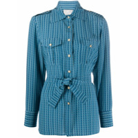 Giuliva Heritage Collection Camisa de seda com amarração na cintura - Azul