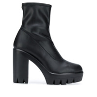 Giuseppe Zanotti Ankle boot plataforma de couro - Preto