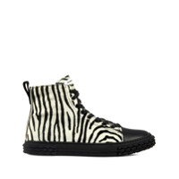 Giuseppe Zanotti Blabber zebra-print high-top sneakers - Branco