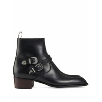 Giuseppe Zanotti Bota Sheldon com fivela duplo - Preto