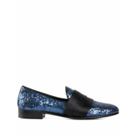 Giuseppe Zanotti Mocassim Patrick com paetês - Azul