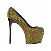 Giuseppe Zanotti Scarpin Liza bicolor com salto 105mm - Dourado