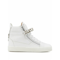 Giuseppe Zanotti Tênis com aplicação de cristal 'Denny' - Branco