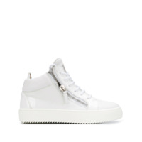 Giuseppe Zanotti Tênis com logo e zíper lateral - Branco