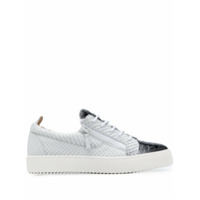 Giuseppe Zanotti Tênis Frankie com efeito pele de cobra - Branco